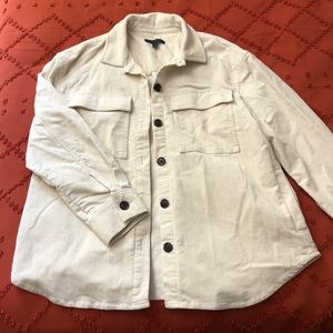 Banana Republic White Ecru Oversized Corduroy Jacket